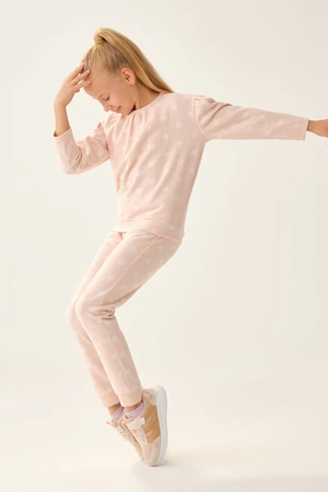 Dagi Pink Star Patterned Sweatshirt
