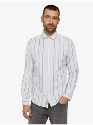 Light Grey Men's Striped Shirt Tom Tailor - Men