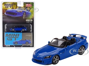 Honda S2000 (AP2) CR Convertible Apex Blue Metallic Limited Edition to 1200 pieces Worldwide 1/64 Diecast Model Car by True Scale Miniatures