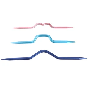3Pcs/lot Multicolor Curved Crochet Hooks Aluminum Knitting Needles Pins For Scarf Sweater Twist Weaving Sewing Stitch Knit Tools