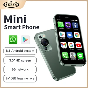 SERVO Small Smartphone,3.0" Screen,Android GPS 2GB+16GB Quad-Core,1000mAh,Google Play Store,3G Cellular Global,Mini Mobile Phone