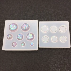 Assorted Sizes Flat Rings Mold Collection Handmade DIY Making Ring Jewelry Silicone Mold Crystal Epoxy Mould Epoxy Resin