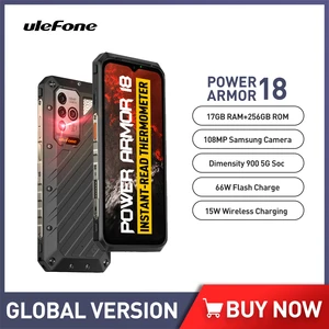 Global version Ulefone Power Armor 18 Rugged Phone 6.58 Inch 17GB RAM+256GB ROM 5G Android 12 Moblie Phone 108MP 66W 9600mAh NFC