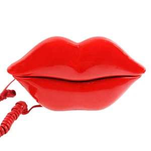 Lips telephone cute red mouth shape lip phone corded landline phones for home and office decor pink role play telephone gift