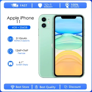 Original Apple iPhone 11 Used Mobile Phone 4GB RAM 256GB ROM Face ID 6.1" Hexa-core 12MP 3110mAh 4G LTE Smartphone