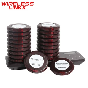 WirelessLinkx Restaurant Pager Calling Paging System 20 Coaster Buzzers Dual Charging Base For Cafe Church Clinic Food Court