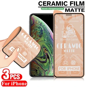 1-3Pcs Frosted Soft Ceramic Film for IPhone 12 Pro Max 12Mini Matte HD Screen Protectors for IPhone11 Pro Max X XR XS 7 8 Plus