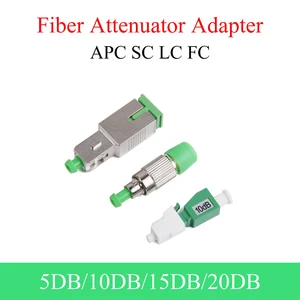 1PCS APC SC/FC/LC Fiber Attenuator 5DB-20DB Single-mode Fiber Optic Adapter APC Male to Female Connector 5DB/10DB/15DB/20DB