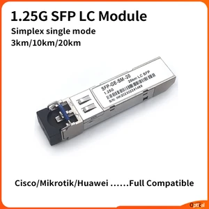 1.25G BIDI SFP LC SFP Module 3/10/20km Gigabit Simplex Singlemode Optical SFP Module With Cisco/Mikrotik/HUAWEI Full Compatible
