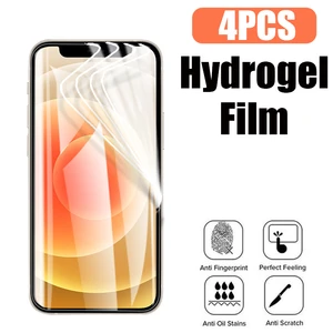 4Pcs Hydrogel Film Full Cover For iPhone 12 11 Pro Max 13 12 Mini Screen Protector For iPhone 13 XR XS Max X SE 2020 Not Glass
