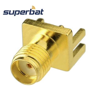 Superbat SMA Female End Launch PCB Mount Wide Flange .062" (1.57mm) Short RF Coaxial Connector