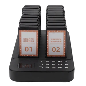 Restaurant Pager System 20 Pager Buzzers 1 Keypad Queue Number Call Wireless Calling Queuing System 3 Alert Mode 100‑240V new.