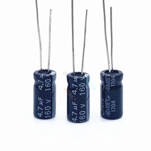 10pcs/lot 160v 4.7UF aluminum electrolytic capacitor size 6*12 4.7UF 20%