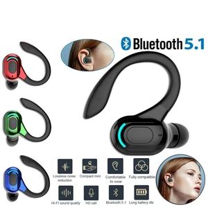 New Wireless Bluetooth Earhook Headphones Running Sports Stereo Single Ear Headset For Business Driving Calls In-Ear Headset