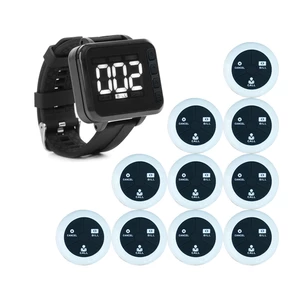 Wireless Waiter Calling System For Restaurant Service Guest Pager Watch Receiver Button Transmitter