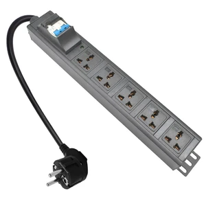 1.5U PDU Power Strip 5 Unit Universal Network Cabinet Rack web filter outlet extension cord 16A 4000W Aluminium Alloy Socket