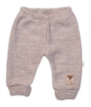 Pletené kojenecké kalhoty Hand Made Baby Nellys, béžové, vel. 80-86 (12-18m)