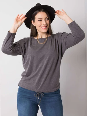 Dark grey melange cotton blouse larger size