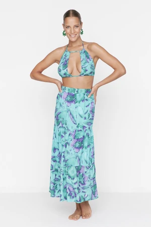 Trendyol Mint Floral Pattern Beach Top-Top Team