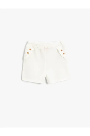 Koton Frill Detailed Shorts with Elastic Waist, Cotton