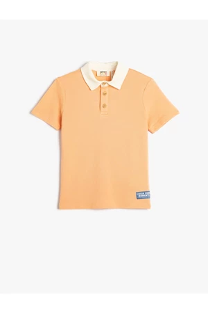 Koton Polo T-Shirt with Short Sleeves and Button Detail Cotton