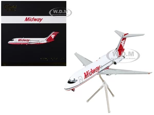 McDonnell Douglas DC-9-15 Commercial Aircraft "Midway Airlines" White with Red Tail "Gemini 200" Series 1/200 Diecast Model Airplane by GeminiJets