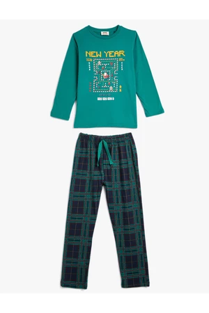 Koton Family Combination - Pajama Set New Year Themed 2 Piece Cotton