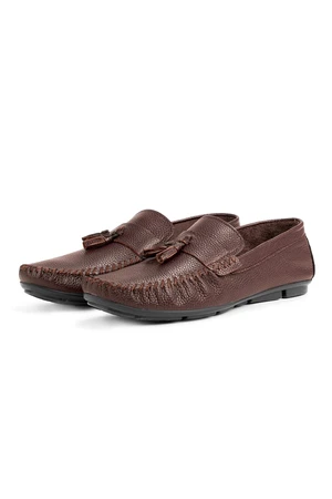 Ducavelli Noble Men's Genuine Leather Casual Shoes, Roque Loafers Brown.