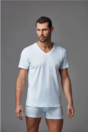 Dagi Men's White V-Neck Undershirt 2-pack