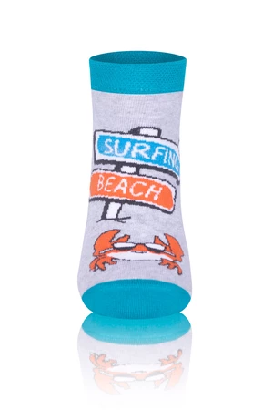 Ankle socks KRAB - turquoise/orange/light melange