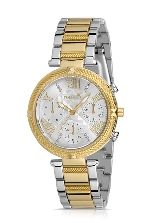 Polo Air Sport Elegant Stone Women's Wristwatch Yellow Silver Color