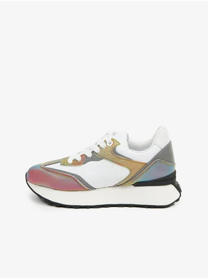 White Women's Sneakers on The Guess Luchia Platform - Women