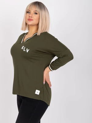 Khaki loose blouse larger size Marianna