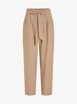 Beige ladies trousers VILA Kaya - Ladies