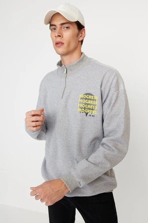 Trendyol Sweatshirt - Gray - Oversize
