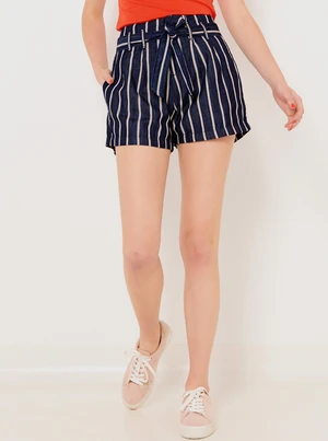 White and blue striped shorts CAMAIEU - Women