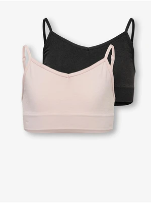 Set of two girly bras in pink and black ONLY Vicky - Girls