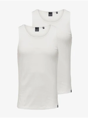 Set of two men's basic tank tops in white ONLY & SONS - Men