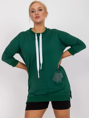 Dark green plus size sweatshirt for casual wear Sylviane