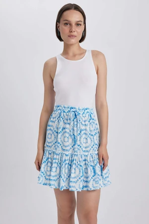 DEFACTO Batic Crinkle Viscose Mini Skirt