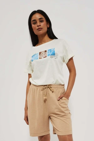 WOMENS SHORTS L-SH-4009 DBEIGE
