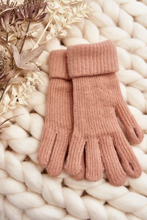 Dámské hladké rukavice, růžové