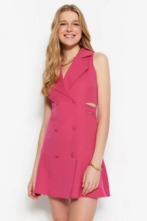 Trendyol Fuchsia Buttoned Vest Woven Dress