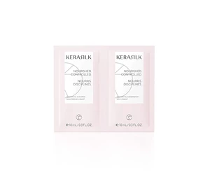 Vyhladzujúci šampón a kondicionér pre krepaté a nepoddajné vlasy Kerasilk Smoothing - 2 x 10 ml (511430)