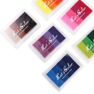 Safety DIY Crafts School Office Hand Account Rainbow Ink Pad Gradient Color Ink Pad Newborn Footprint Inkpad Stamp Oil Based