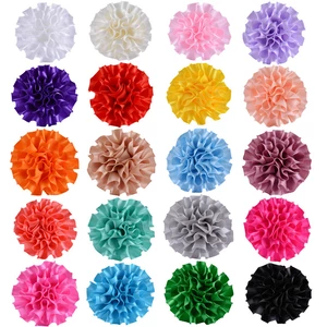 Yundfly 10pcs Fashion 2" Ribbon Pleated Flower Handmade Rose Flowers DIY Baby Girls Headbands Hair Accessories