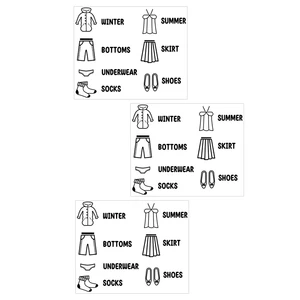 3 Pcs Storage Cabinet Stickers Closet Dresser Clothes Organization Dressing Table Clothing Decals Label Pvc Baby Boy