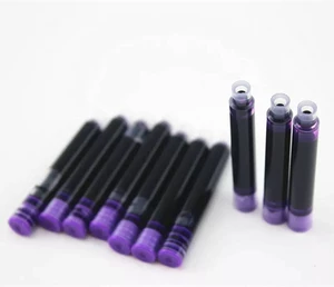 3.4mm 20Pcs Coloured Ink Cartridges Purple Fountain Pen Cartridges Refill Ink Cartridges Calligraphy