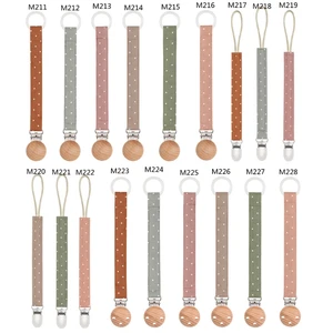 Boho Pacifier Holders 18 Colors Soothie Teethers Baby Binkies Clips for Boys Grils Teething Strap Polka Dots