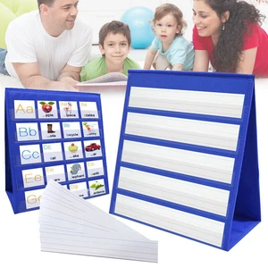 Desktop Pocket Chart Double-Sided And Self-Standing Mini Pocket Chart Stand For Individual Or Small Group (43X 33Cm)